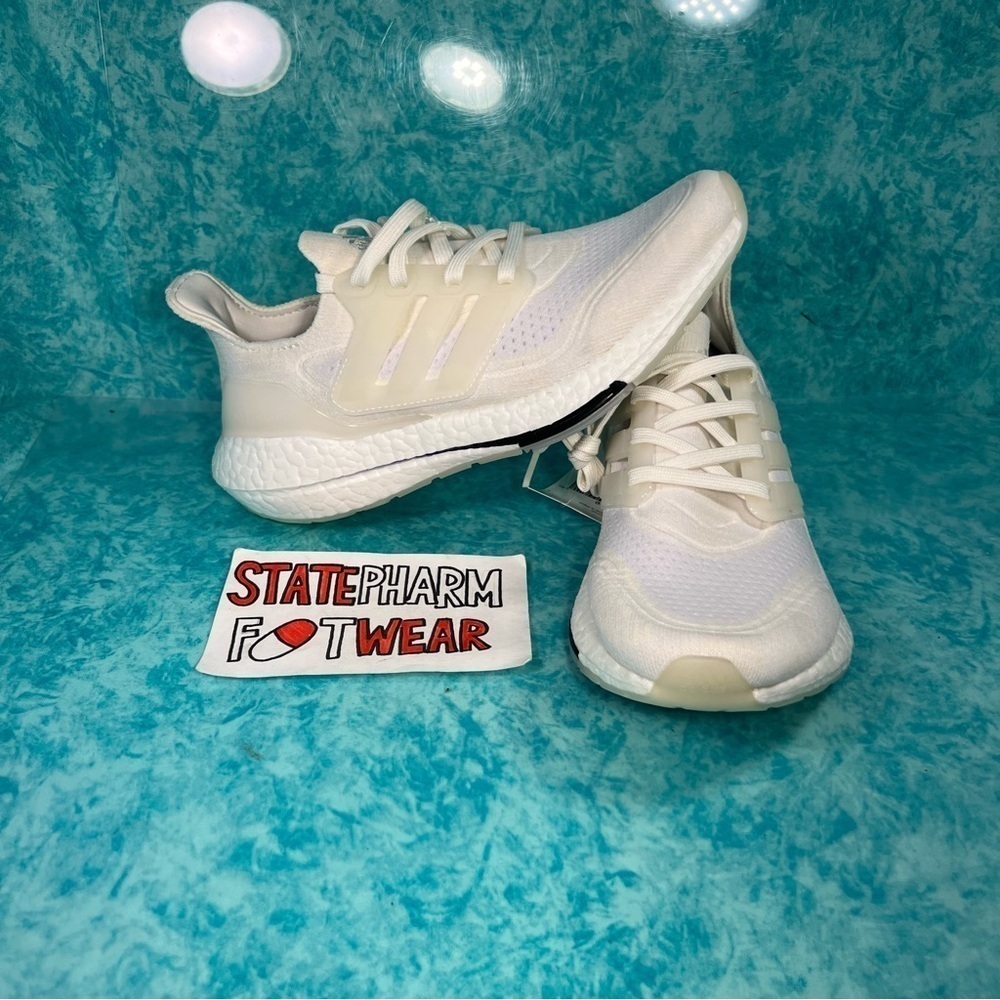 Adidas Ultraboost 21 Prime Women's  White Low Top Athletic  Shoes Size